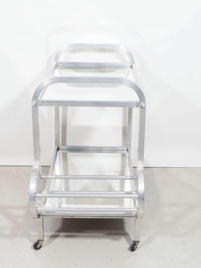 Aluminum and Mirror Bar Cart