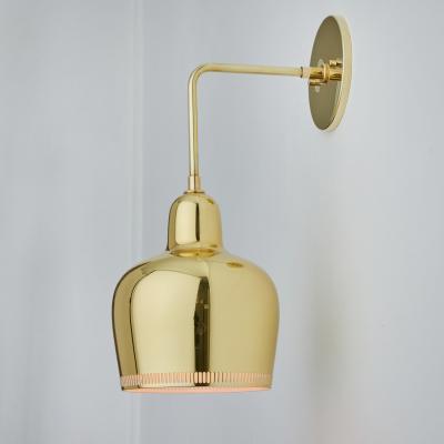 Alvar Aalto Alvar Aalto A330s Polished Brass Wall Light for Artek