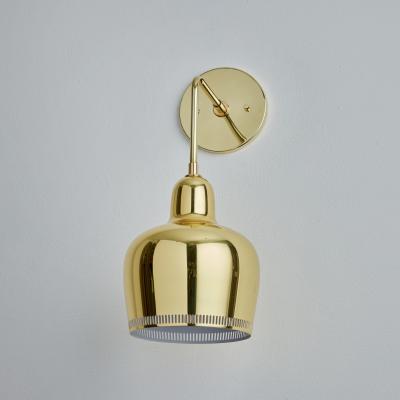 Alvar Aalto Alvar Aalto A330s Polished Brass Wall Light for Artek