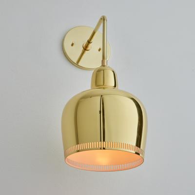 Alvar Aalto Alvar Aalto A330s Polished Brass Wall Light for Artek