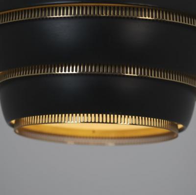 Alvar Aalto Alvar Aalto A332 Beehive Pendant in Brass Black Valaistusty Finland 1950s