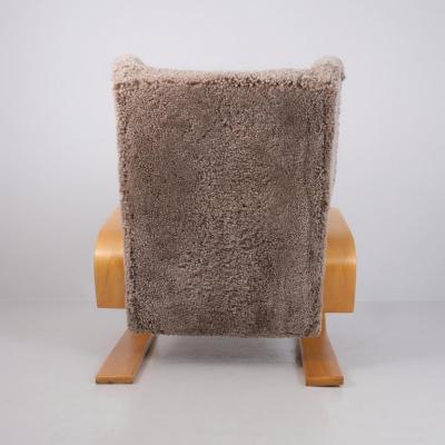 Alvar Aalto Alvar Aalto Highback Tank Arm Chair Model A 38 in Sheepskin Artek 1940s