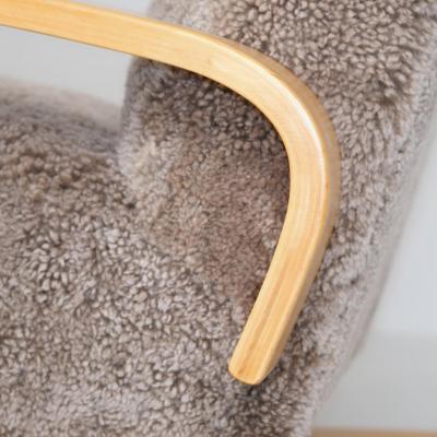 Alvar Aalto Alvar Aalto Highback Tank Arm Chair Model A 38 in Sheepskin Artek 1940s