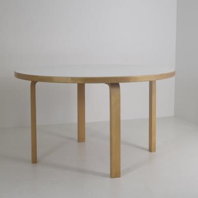Alvar Aalto Alvar Aalto Model 91 Dining Table Birch White Linoleum Finland 1960s