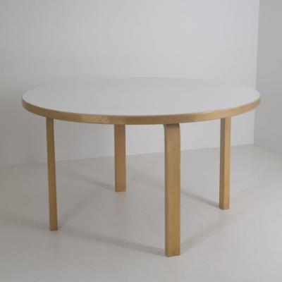 Alvar Aalto Alvar Aalto Model 91 Dining Table Birch White Linoleum Finland 1960s