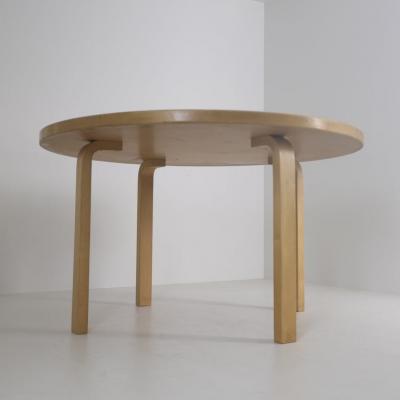Alvar Aalto Alvar Aalto Model 91 Dining Table Birch White Linoleum Finland 1960s