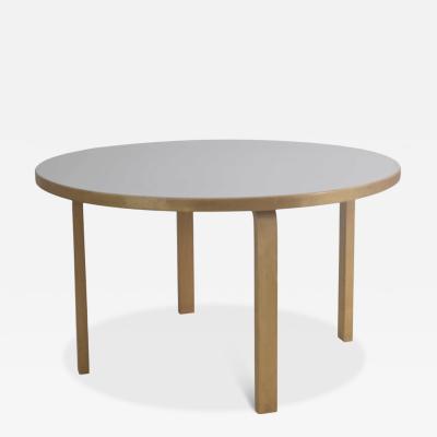 Alvar Aalto Alvar Aalto Model 91 Dining Table Birch White Linoleum Finland 1960s