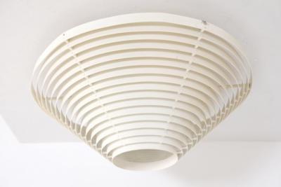 Alvar Aalto Alvar Aalto Slatted White Flush Mount Model A 622 B Valaisinpaja Artek 1980s