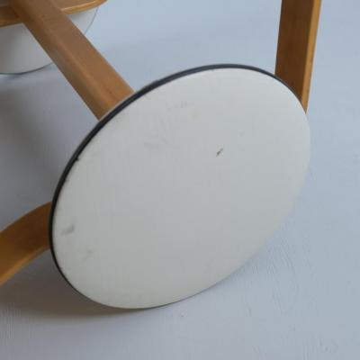 Alvar Aalto Alvar Aalto Tea Trolley Model 900 White Tiles Birch Rattan Artek 1960s