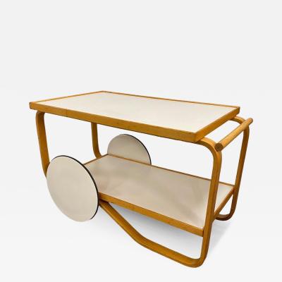 Alvar Aalto Alvar Aalto Tea Trolley Model 901 in White and Birch for Artek 1960s