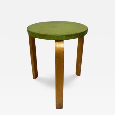 Alvar Aalto Iconic Alvar Aalto 3 legged Stool Model 60 Birch Green Paint Artek 1940s