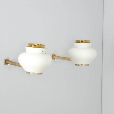 Alvar Aalto Pair of Alvar Aalto Commissioned Scones in White Brass Valaistusty 1950s