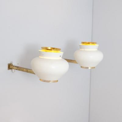 Alvar Aalto Pair of Alvar Aalto Commissioned Scones in White Brass Valaistusty 1950s