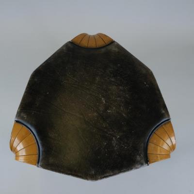 Alvar Aalto Rare Alvar Aalto Stool X602 with Fan Leg and Black Leather Artek 1950s