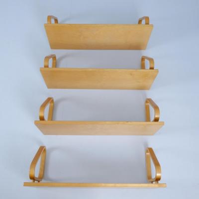 Alvar Aalto Rare Set of 4 Alvar Aalto Peg Wall Shelves Model 112 Artek 1930s 40s 