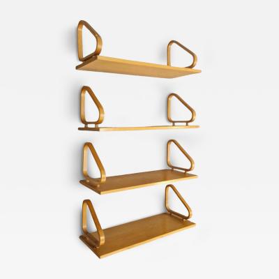 Alvar Aalto Rare Set of 4 Alvar Aalto Peg Wall Shelves Model 112 Artek 1930s 40s 
