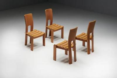 Alvar Aalto Scandinavian Modern Plywood Dining Chairs 1970s