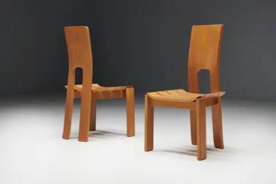 Alvar Aalto Scandinavian Modern Plywood Dining Chairs 1970s