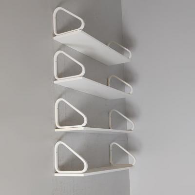 Alvar Aalto Set of Four White Alvar Aalto Minimalistic Shelves 112B in Birch Artek 1960s