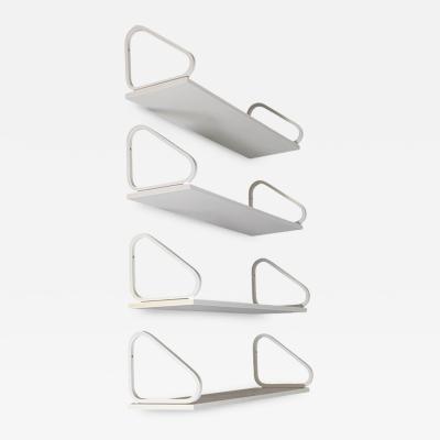 Alvar Aalto Set of Four White Alvar Aalto Minimalistic Shelves 112B in Birch Artek 1960s