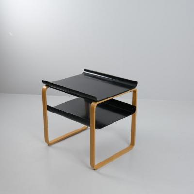 Alvar Aalto Sleek Alvar Aalto Side Magazine Table model 75 Black Birch Artek 1960s
