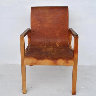 Alvar Aalto Vintage Pair Hallway 403 Chairs by Alvar Aalto