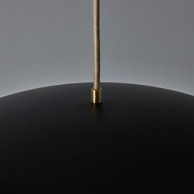 Alvaro Benitez Gabi Perforated Brass Dome Black Painted Metal Pendant by Alvaro Benitez