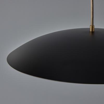 Alvaro Benitez Gabi Perforated Brass Dome Black Painted Metal Pendant by Alvaro Benitez