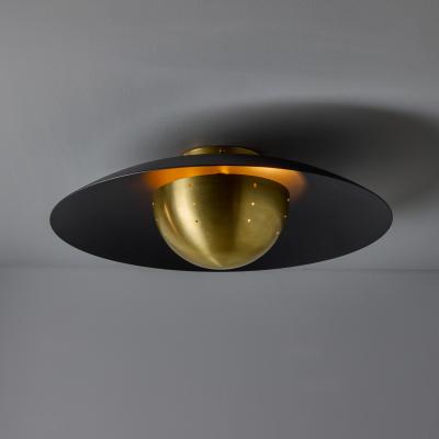 Alvaro Benitez Gabi Perforated Brass Dome Painted Metal Flush Mount by Alvaro Benitez