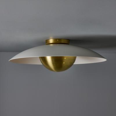 Alvaro Benitez Gabi Perforated Brass Dome Painted Metal Flush Mount by Alvaro Benitez