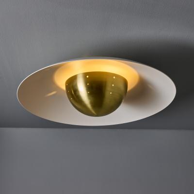 Alvaro Benitez Gabi Perforated Brass Dome Painted Metal Flush Mount by Alvaro Benitez