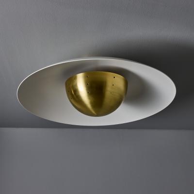 Alvaro Benitez Gabi Perforated Brass Dome Painted Metal Flush Mount by Alvaro Benitez