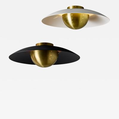 Alvaro Benitez Gabi Perforated Brass Dome Painted Metal Flush Mount by Alvaro Benitez