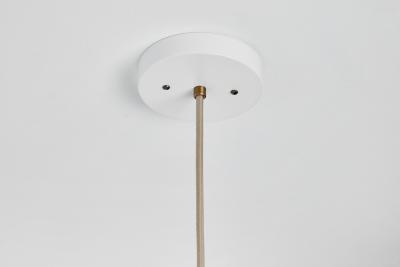 Alvaro Benitez Gabi Perforated Brass Dome White Painted Metal Pendant by Alvaro Benitez