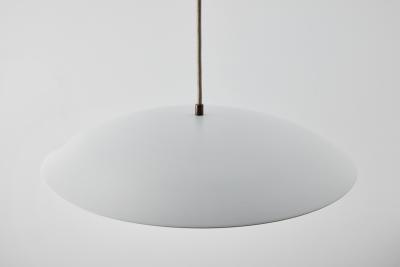Alvaro Benitez Gabi Perforated Brass Dome White Painted Metal Pendant by Alvaro Benitez