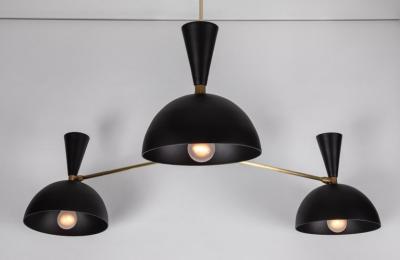 Alvaro Benitez Large Three Cone Lola II Chandelier in Black