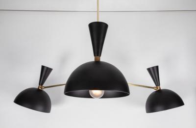 Alvaro Benitez Large Three Cone Lola II Chandelier in Black