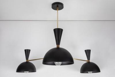 Alvaro Benitez Large Three Cone Lola II Chandelier in Black
