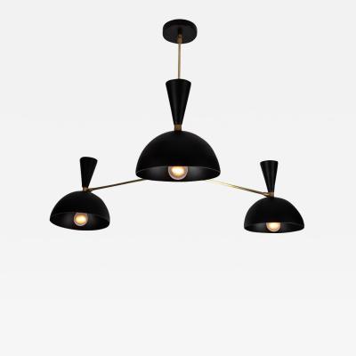 Alvaro Benitez Large Three Cone Lola II Chandelier in Black