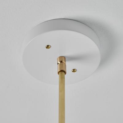 Alvaro Benitez Large Three Cone Lola II Chandelier in White and Brass