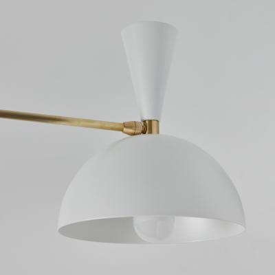 Alvaro Benitez Large Three Cone Lola II Chandelier in White and Brass