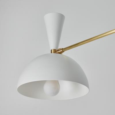 Alvaro Benitez Large Three Cone Lola II Chandelier in White and Brass