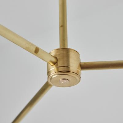 Alvaro Benitez Large Three Cone Lola II Chandelier in White and Brass