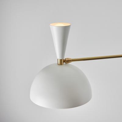 Alvaro Benitez Large Three Cone Lola II Chandelier in White and Brass