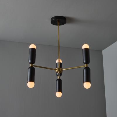 Alvaro Benitez Lulu 3 Arm Chandelier in Black Brass by Alvaro Benitez
