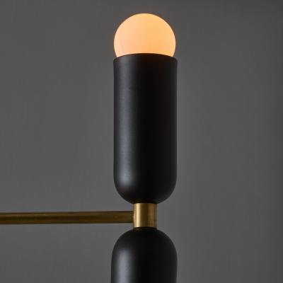 Alvaro Benitez Lulu 3 Arm Chandelier in Black Brass by Alvaro Benitez