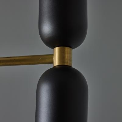Alvaro Benitez Lulu 3 Arm Chandelier in Black Brass by Alvaro Benitez
