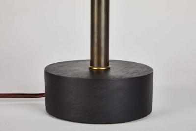 Alvaro Benitez Nena Table Lamp in White Metal and Wood by Alvaro Benitez