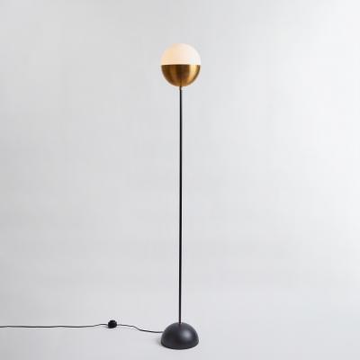Alvaro Benitez Nuevo Estilo Floor Lamp in Opaline Glass Brass by Alvaro Benitez