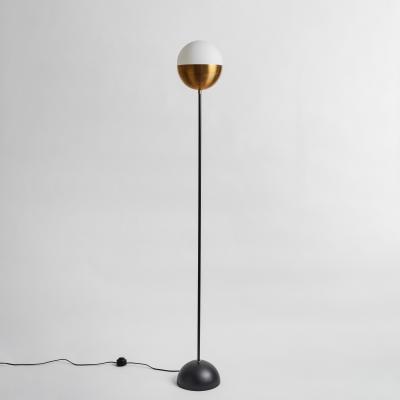 Alvaro Benitez Nuevo Estilo Floor Lamp in Opaline Glass Brass by Alvaro Benitez
